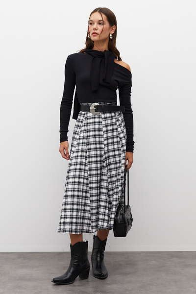 urban focus Midi Length Plaid Skirt