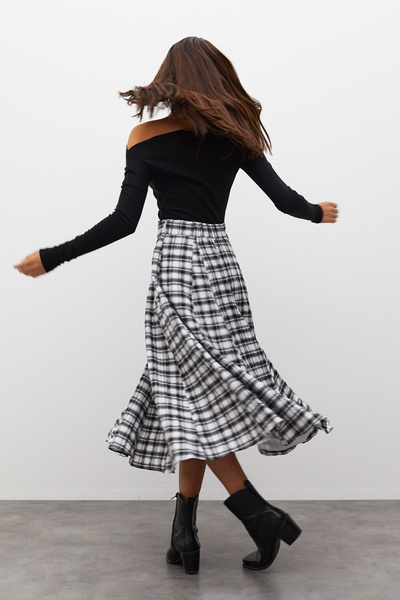 urban focus Midi Length Plaid Skirt