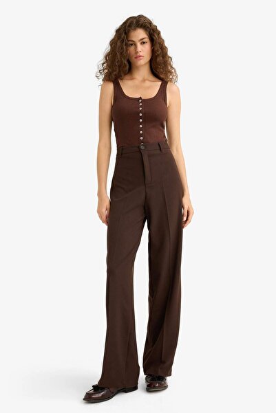 DeFacto Straight Fit Fleto Pocket Normal Waist Standard Length Trousers F6214Ax25Au