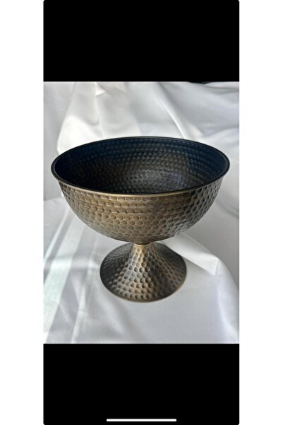 Nera Garden Dekoratif Ayaklı Saksı - Vazo - Bakır Görünüm - 22×26 Cm
