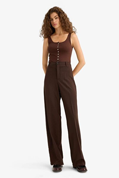 DeFacto Straight Fit Fleto Pocket Normal Waist Standard Length Trousers F6214Ax25Au