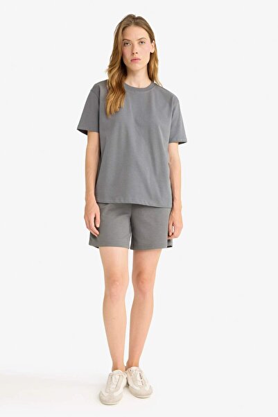 DeFacto Regular Fit Rundhalsausschnitt Basic Schlicht Premium Kurzarm-T-Shirt F7105AX25AU