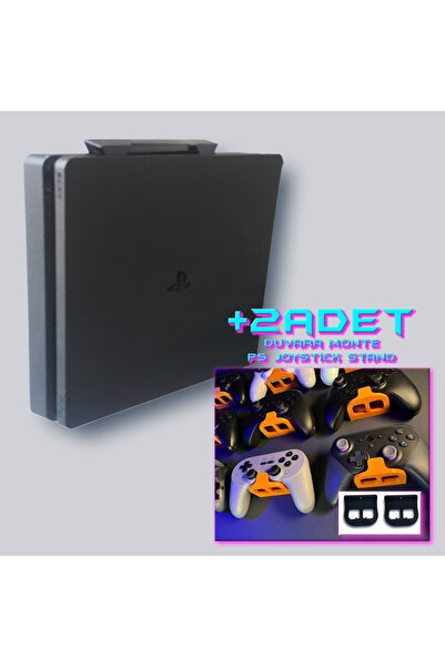 KİOfisi Ps4, Ps4 Slim, Ps4 Pro, Ps4 Fat Uyumlu Duvar Askı Aparatı Yanında Hediye 2 Adet Konsol Tutucu