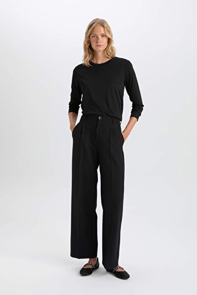 DeFacto Regular Fit Bisiklet Yaka Basic Düz Casual Uzun Kollu Tişört A5028AX24WN