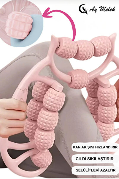 AYMELEK Masaj Aleti (18 Tekerlekli) Ayak Bacak Kol Boyun Selülit Karşıtı Manuel Masaj Silindiri