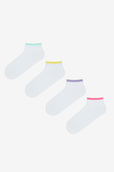 Penti Fehér készlet, 4 db többszínű Ankle Line cipó zokni