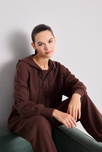 DeFacto Modal Bağlama Detaylı Sweatshirt-Fall in Love Loungewear G0002AX25WN