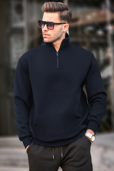 CMZ COLLECTİON Ανδρικό φούτερ με μισό φερμουάρ |   Premium 3 Νήματα Σαροντάλο...