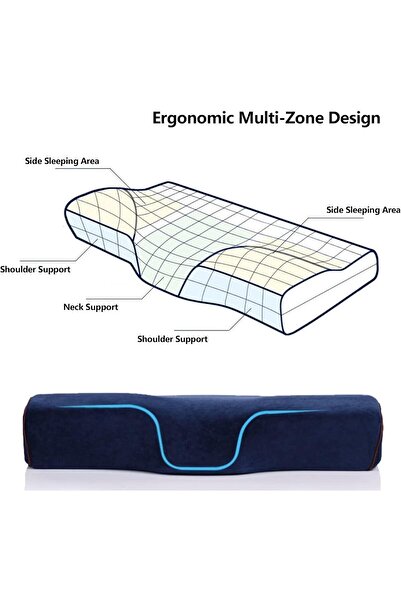 Yelajoy Contour Memory Foam Pillow,Orthopedic Sleeping,Adjustable Cervical,Ergonomic Design for Back,Stomach