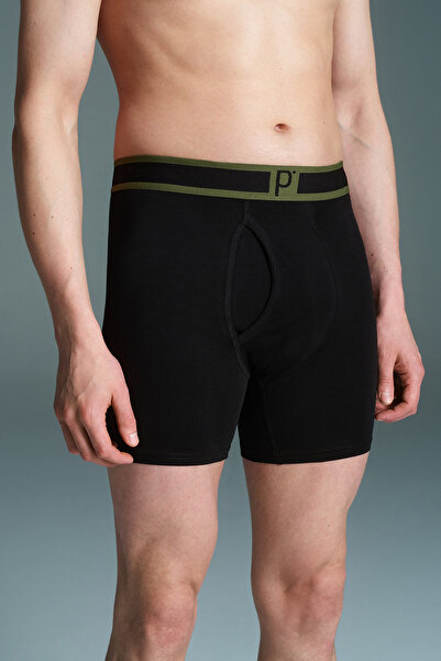 Penti Erkek Pamuklu Black Line 3lü Çok Renkli Boxer