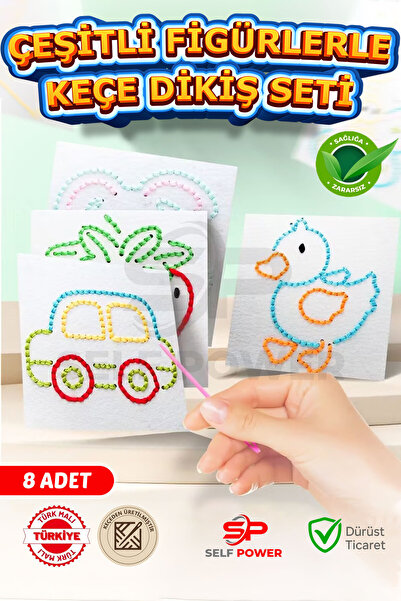 Self Power Başlangıç Dikiş Seti - 8 Adet El Yapımı Hayvan Paketi,Keçe Malzeme...