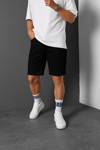 Sarkastik& Men's Black Cotton Slim Shorts Alc010033