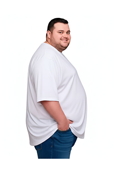 sngl Erkek Büyük Beden Oversize Kısa Kollu T-shirt 3xl 4xl 5xl 6xl 7xl 8xl