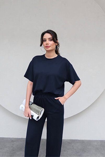 CMZ COLLECTİON Women's Summer Combed Cotton Suit – Short Sleeve Blouse & Flar...