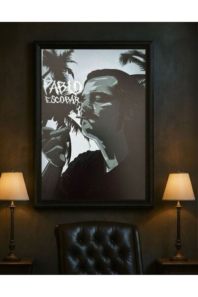 BuzzDesigns Pablo Tasarımlı Siyah-Beyaz Dekoratif Tablo (Çerçeveli)