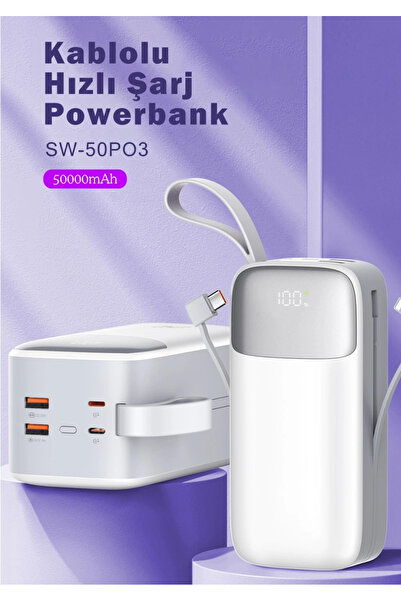 SWORD 50000 Mah Kablolu Powerbank Sw-50po3 Beyaz