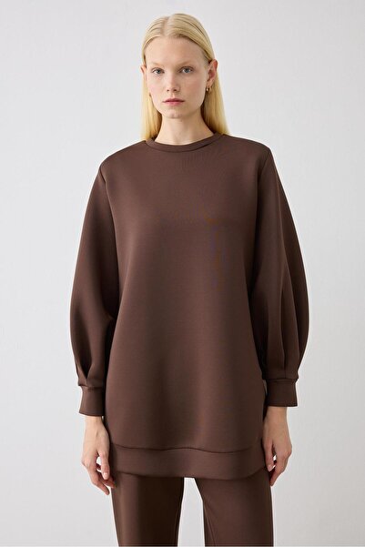 TERZİ DÜKKANI Τουνίκ CAROL SCUBA PUF - Πικρό καφέ