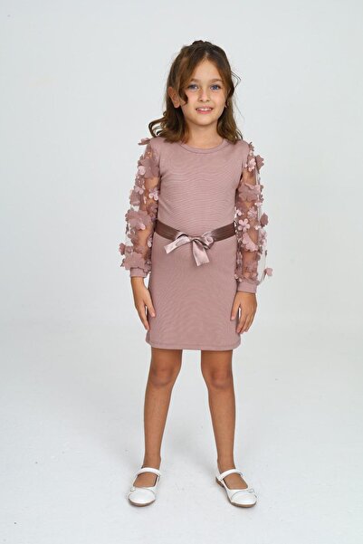 My Kids Wear Belden Bağlamalı Tül Detaylı Çocuk Elbise Mykids Collection