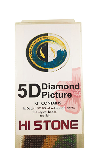 histone طقم أدوات تطريز حجر الماس 5D مقاس 40 × 50 سم نمط الأسماك الذهبية