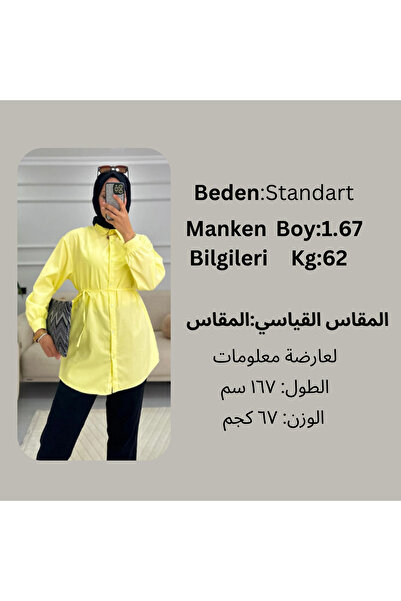 HİFADEN Γυναικείο πουκάμισο με λεπτομέρεια με πλισέ στον ώμο, μανίκια μπαλόνι, μονακό, τεσετούρ, μανεκέν Ύψος:1,67 KG:62