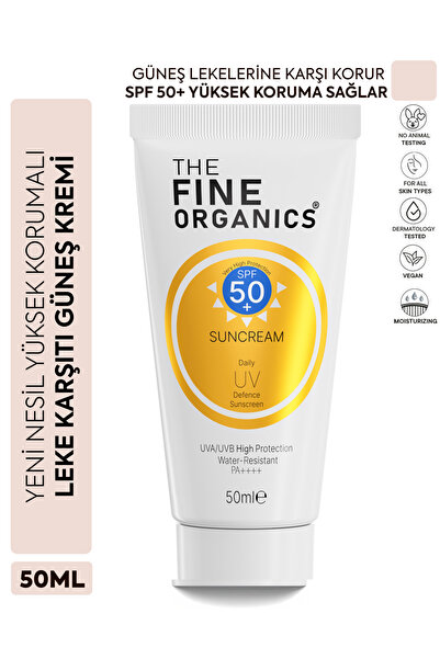 THE FINE ORGANICS Spf 50+ Yüksek Korumalı Yoğun Leke Karşıtı Nemlendirici Gün...