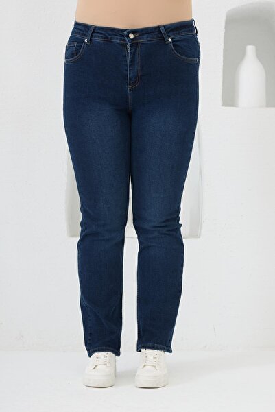 RMG Tube Leg Plus Size Navy Blue Jeans
