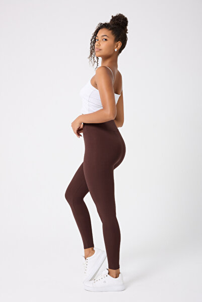 Myluvi Γυναικείο κολάν Cupro με αποτέλεσμα ψηλής μέσης καφέ |   Αθλητισμός, Γιόγκα, Τρέξιμο και Casual