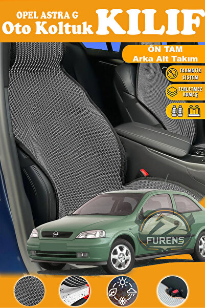 STS Oto Aksesuar غطاء مقعد سيارة أوبل أسترا جي متوافق مع السلسلة السوداء الفا...