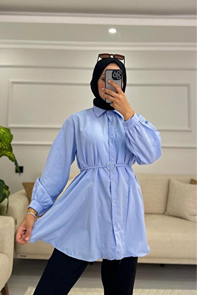 HİFADEN Γυναικείο πουκάμισο Hijab με λεπτομέρεια με αγκράφα στη μέση