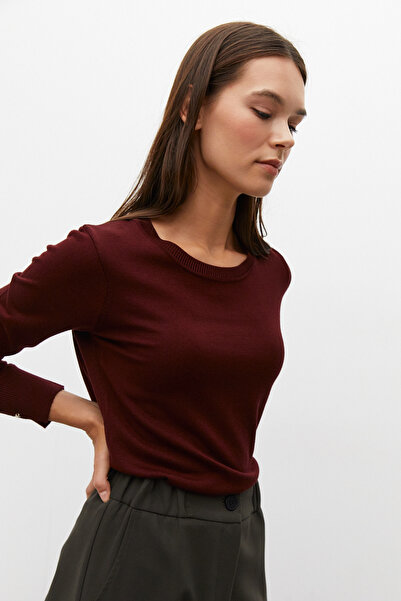 urban focus Crew Neck Sleeve Button Sweater