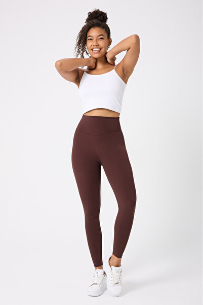 Myluvi Γυναικείο κολάν Cupro με αποτέλεσμα ψηλής μέσης καφέ |   Αθλητισμός, Γιόγκα, Τρέξιμο και Casual