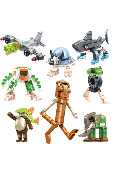 Choice 8pcs 2025 Italian Brainrot Tung Tung Tung Sahur Building Blocks Animal Desk Ornament Tralala Bricks