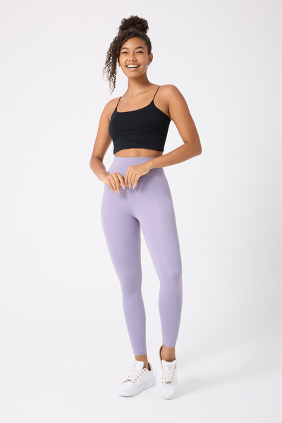 Myluvi Women's High Waist Lifting Effect Cupro Leggings Lilac |   Sports, Yoga, Running and Casual