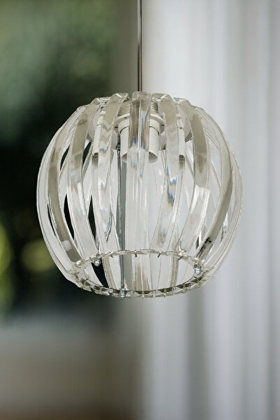 VENON Sarkıt Tekli Kristal Avize PARİS TEKLİ KRİSTAL TAŞLI YUVARLAK KROM AVİZE