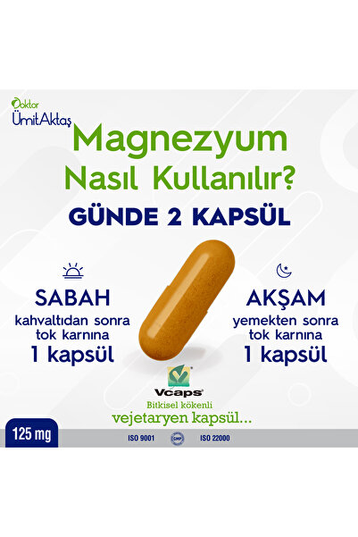 Dr. Ümit Aktaş Magnezyum - Bisglisinat - Yüksek Biyoyararlanım - 60 Kapsül