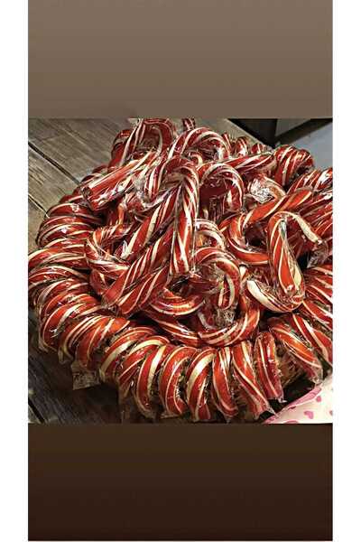 HASEL Baston Şekeri 20 Adet KIRMIZI-BEYAZ ŞERİTLİ (YILBAŞI, HEDİYELİK, KERMES, 35 GRAM)