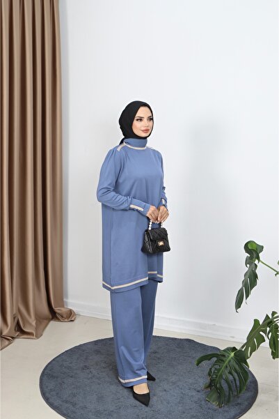 NİSUM MODA Double Color Mercerized Trouser Suit