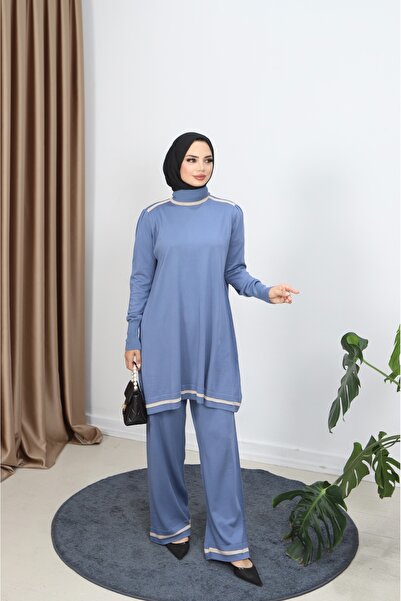 NİSUM MODA Double Color Mercerized Trouser Suit