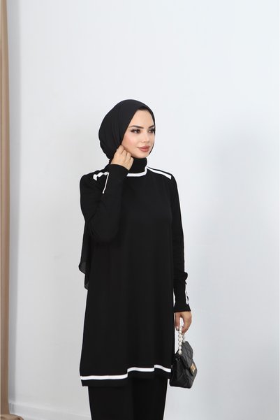 NİSUM MODA Çift Renkli Merserize Pantolonlu Takım