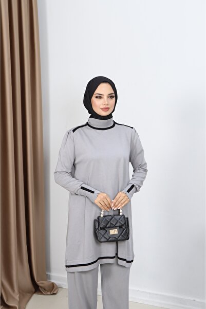 NİSUM MODA Double Color Mercerized Trouser Suit