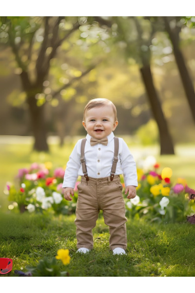 MİLANO KİDS Baby Bottom Top Special Occasions Bow Tie Belt Bottom Top Set