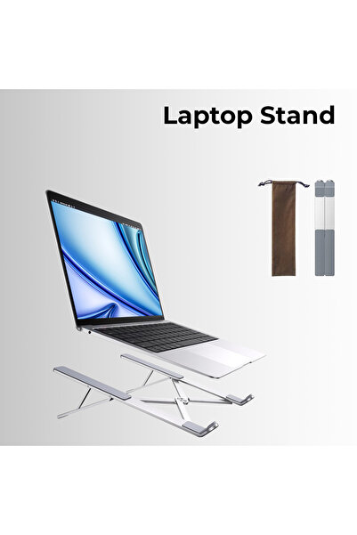Glassology Adjustable Laptop Stand – Foldable Aluminum Ergonomic Desk Stand