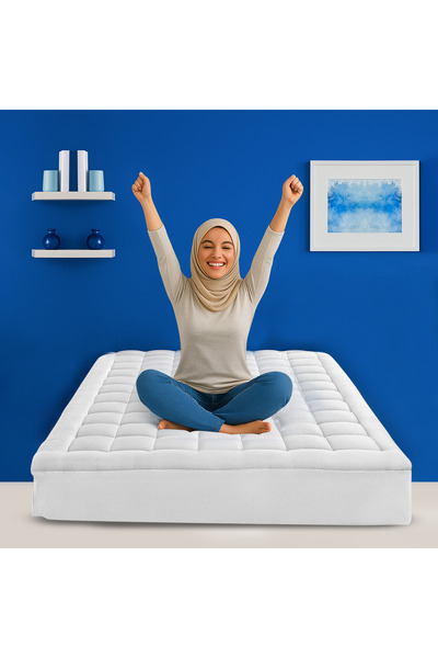 Asraar Angelaa 14cm Thick Microfiber Mattress Topper – Soft, Fluffy, Breathab...