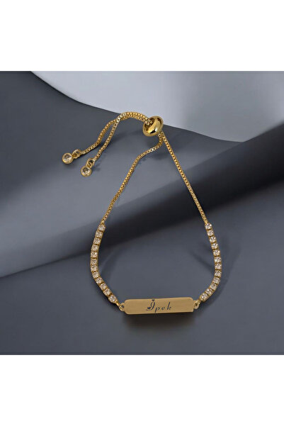 ARCHINO GOLD 14 Ayar Altın Plakalı Dikdörtgen Figürlü Zincirli Bayanlar Için ...