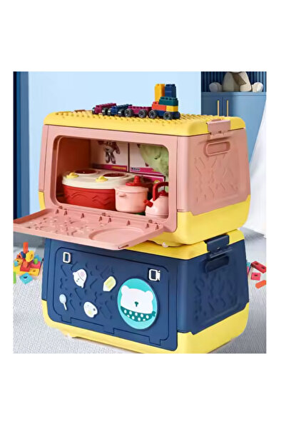 AutoFamily AUTO FAMILY Toy Plastic Storage Box for Kids 25L, Storage Containers Stackable Plastic Bins For Home