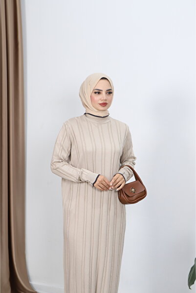 NİSUM MODA Saç Örgülü Merserize Elbise