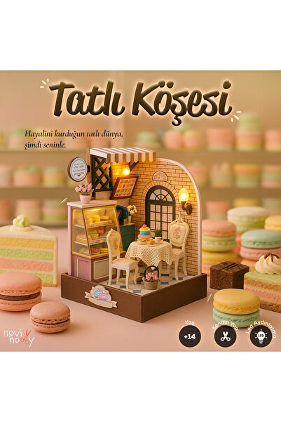 NoviHobby Minyatür Maket Ev Kiti | Maket Ev | DIY Kendin Yap | Led Işıklandır...