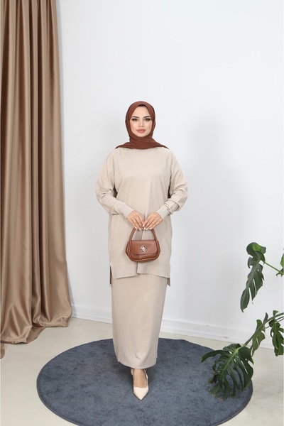 NİSUM MODA Mercerized Suit with Skirt