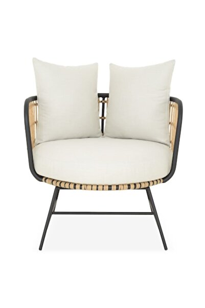 Maison Mex Fotoliu de grădină/terasă, ARDEN, L.77 l.80 H.72,5 cm, mix negru-n...