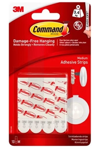 3M Rezerve benzi, dublu adezive medii 10 bucati, Command